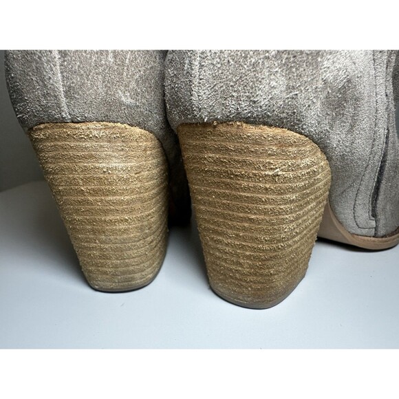 JEFFREY CAMPBELL Women Rosalee Gray Suede Ankle Boots Block Heel Boho Slip On 8 - Picture 8 of 14